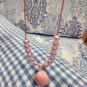 Pink Pearl Shell Necklace for Kids